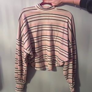 Striped free people long sleeve top